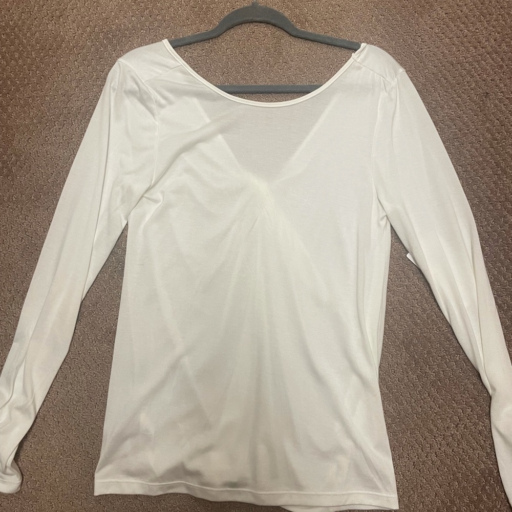 Athleta long sleeve white top